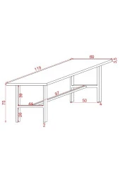 Ena Butik Ahşap Yemek Masası Ve 2 Adet Bank 4 Kişilik Yemek Masası Masif Ahşap Yemek Masası Takımı - 3