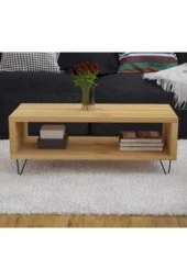 NUR AHŞAP Dekoratif Ahşap Orta Sehpa - 1