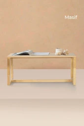 NUR AHŞAP Doğal Ahşap Sehpa - 1