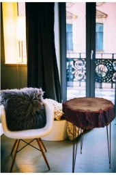 İskarpela Ahşap Kütük Sehpa - 1