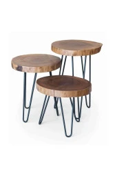 NUR AHŞAP Doğal Ahşap Zigon Sehpa - 1