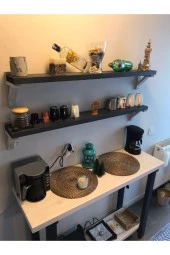 retro atölye Antrasit Ahşap Bar Masası thumbnail 1