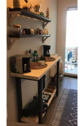 retro atölye Antrasit Ahşap Bar Masası thumbnail 2