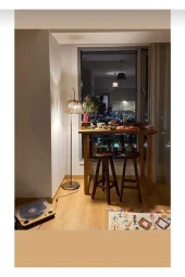 NUR AHŞAP Masif Ceviz Rengi Bar Masası - 1