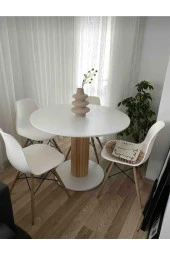 NUR AHŞAP ÖZEL TASARIM BEYAZ YEMEK MASASI - 1