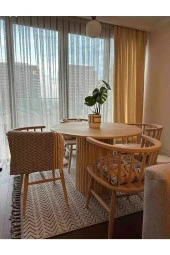 NUR AHŞAP ÖZEL TASARIM YUVARLAK YEMEK MASASI - 1