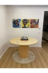 NUR AHŞAP ÖZEL TASARIM YUVARLAK YEMEK MASASI - 2