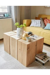 K-Industrial Orta Sehpa / Kütük Sehpa / Orta Kütük Sehpa / Orta Masa / Kütük Orta Masa / Masa / Ahşap - 1