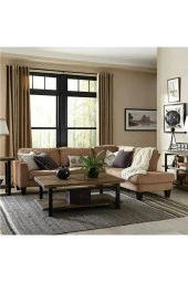 Teknolojipro Ahşap Masif Ağaç Doğal Orta Sehpa Demir Iskelet 2 Katlı Sehpa - 2