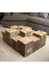 K-Industrial Orta Sehpa / Ahşap Sehpa / Kütük Sehpa / Kahve Masası / Kütük Masa / Kütük Orta Masa - 1