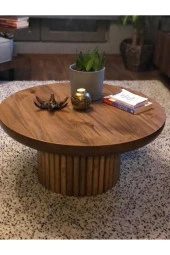 NUR AHŞAP Özel Tasarım Ahşap Orta Sehpa - 1