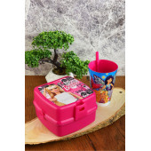 Barbie İki Katlı Beslenme Kutusu+Pipetli Bardak 400 ml. - 1