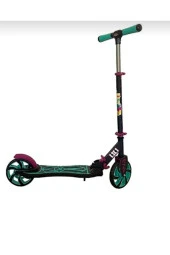 Tekerlekli Katlanabilir +12 Yaş Üzeri Max 100 Kg Yeşil Pembe Taşıma Kapasite Frenli Scootr - 2