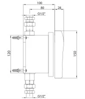 ECA Fotoselli Anklastre Duş Musluğu Pilli Paslanmaz Çelik 102102338 Tek Su Girişli thumbnail 2