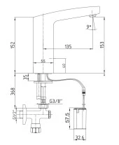 ECA Fotoselli Lavabo Musluğu Pilli 108108039 Tek Su Girişli thumbnail 2