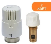 2 Adet ECA Termostatik TRV4 Kafa Grubu 41,3mm 602120813 thumbnail 1
