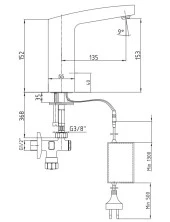 ECA Fotoselli Lavabo Bataryası Elektrikli 108108041 Çift Su Girişli - 2