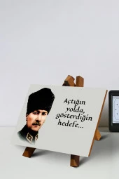 MASA ÜSTÜ TABLO MUSTAFA KEMAL ATATÜRK 13X13 CM - 1