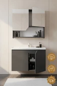 Teta Home Napoli 80 cm Mdf Banyo Dolabı Seti   Antrasit thumbnail 2