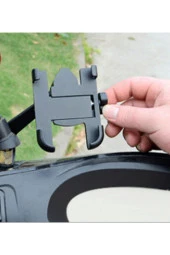 Tex 2084-9 AYNA Bağlantılı Motosiklet Alüminyum Telefon Tutucu Navigasyon - 3