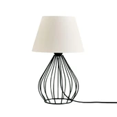 North Home Siyah Metal Kafes Gövdeli Konik Kumaş Başlıklı Abajur - 4