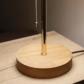 North Home Konik Kumaş Başlıklı Abajur Yatak Odası Gece Lambası Salon Aydınlatma thumbnail 3