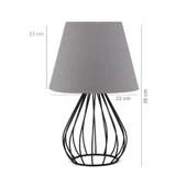 North Home Siyah Metal Kafes Gövdeli Konik Kumaş Başlıklı Abajur - 3