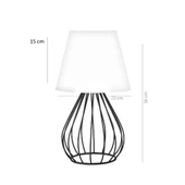 North Home Siyah Metal Kafes Gövdeli Konik Kumaş Başlıklı Abajur - 6