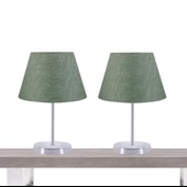 A&G Krom Gövdeli İkili Abajur Seti Kumaş Başlık thumbnail 7