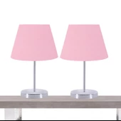 A&G Krom Gövdeli İkili Abajur Seti Kumaş Başlık thumbnail 4