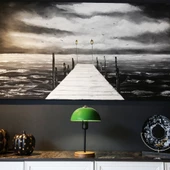 North Home Mantar Başlıklı Metal Abajur Salon Ofis Cafe İşletme Masa Lambası thumbnail 10