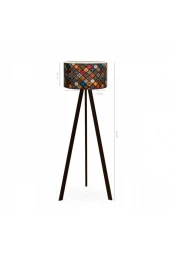 A&G Halı Desen Ahşap Tripod Ayaklı Lambader - 4
