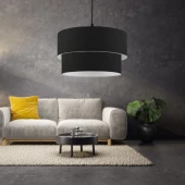 North Home Dark Siyah Kumaş İki Katlı Pasta Avize Yatak Odası Salon Sarkıt - 1