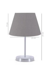 Pasta Tekli Sarkıt Avize Ve Lara Krom Abajur Seti Antrasit Kumaş Salon Yatak Odası Aydınlatma thumbnail 5