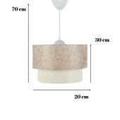 Altın İp Pasta Tekli Sarkıt Avize Ve 2 Adet Gold Abajur Seti Yatak Odası - 3