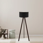 Art Tripod Ahşap Ayaklı Lambader Köşe Lambası Siyah Kumaş DARK - 2
