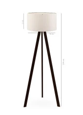 Art Tripod Ahşap Ayaklı Lambader Köşe Lambası Krem UPVC - 2