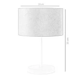 Pu Beyaz Metal Ayaklı Modern Abajur - 3