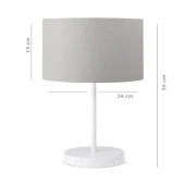 Pu Beyaz Metal Ayaklı Modern Abajur thumbnail 2