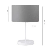 Pu Beyaz Metal Ayaklı Modern Abajur - 2