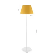 Pu Metal Ayaklı Lambader Sarı Konik Kumaş Başlık - 3