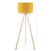 Pratik Ahşap Üç Ayaklı Lambader Sarı Kumaş thumbnail 2