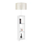 Dekoratif Raflı Beyaz Mdf Lambader Krem Dallı Pvc Silindir Başlık - 2