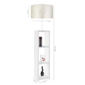 Dekoratif Raflı Beyaz Mdf Lambader Krem Dallı Pvc Silindir Başlık - 3