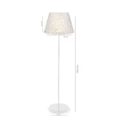 Modern Country Lambader Beyaz Metal Gövdeli Altın İp Konik Başlık Köşe Lambası - 3