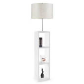 Dekoratif Raflı Beyaz Mdf Lambader Kumaş Silindir Başlık - 3