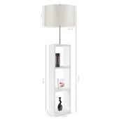 Dekoratif Raflı Beyaz Mdf Lambader Kumaş Silindir Başlık - 4