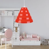 Bolton Tekli Kırmızı Mika Sarkıt Çocuk Odası Avize Antre Hol Mutfak Cafe Aydınlatma - 1