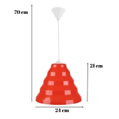Bolton Tekli Kırmızı Mika Sarkıt Çocuk Odası Avize Antre Hol Mutfak Cafe Aydınlatma - 6