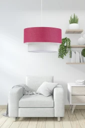 Pasta Tekli Sarkıt Avize Fuşya Kumaş Salon Oturma Odası Yatak Odası Antre thumbnail 2